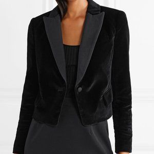 Equipment x Tabitha Simmons Black Velvet Blazer, Size 2